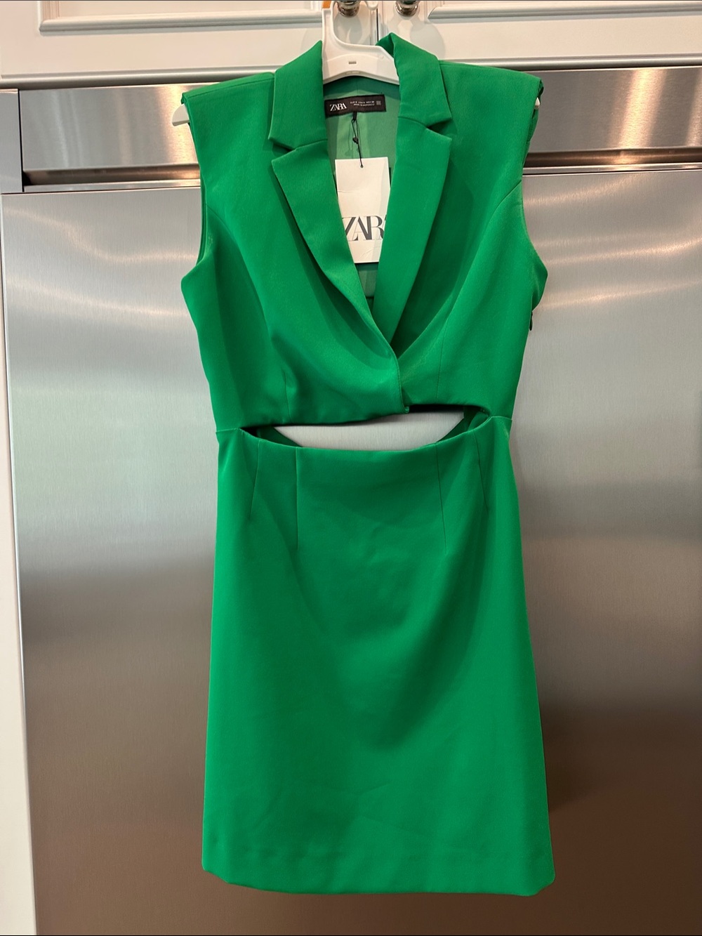 Zara Emerald Green Sleeveless Cutout Mini Dress